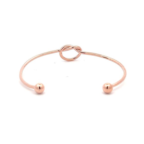 925 Sterling Silver Cuff Bangle Bracelet Size 6.25 inches Center Knot - Picture 8 of 11